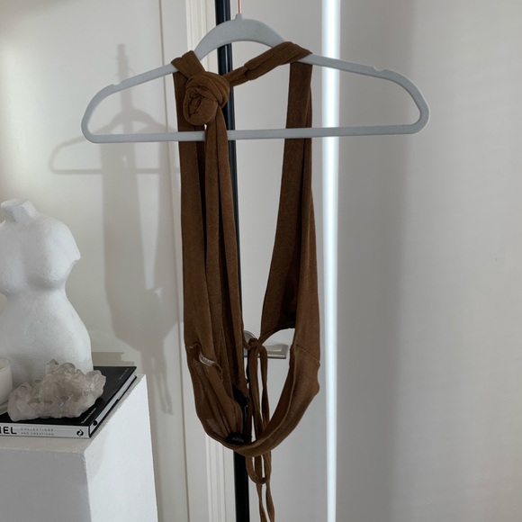 Copper Brown Halter Top - Picture 3 of 5